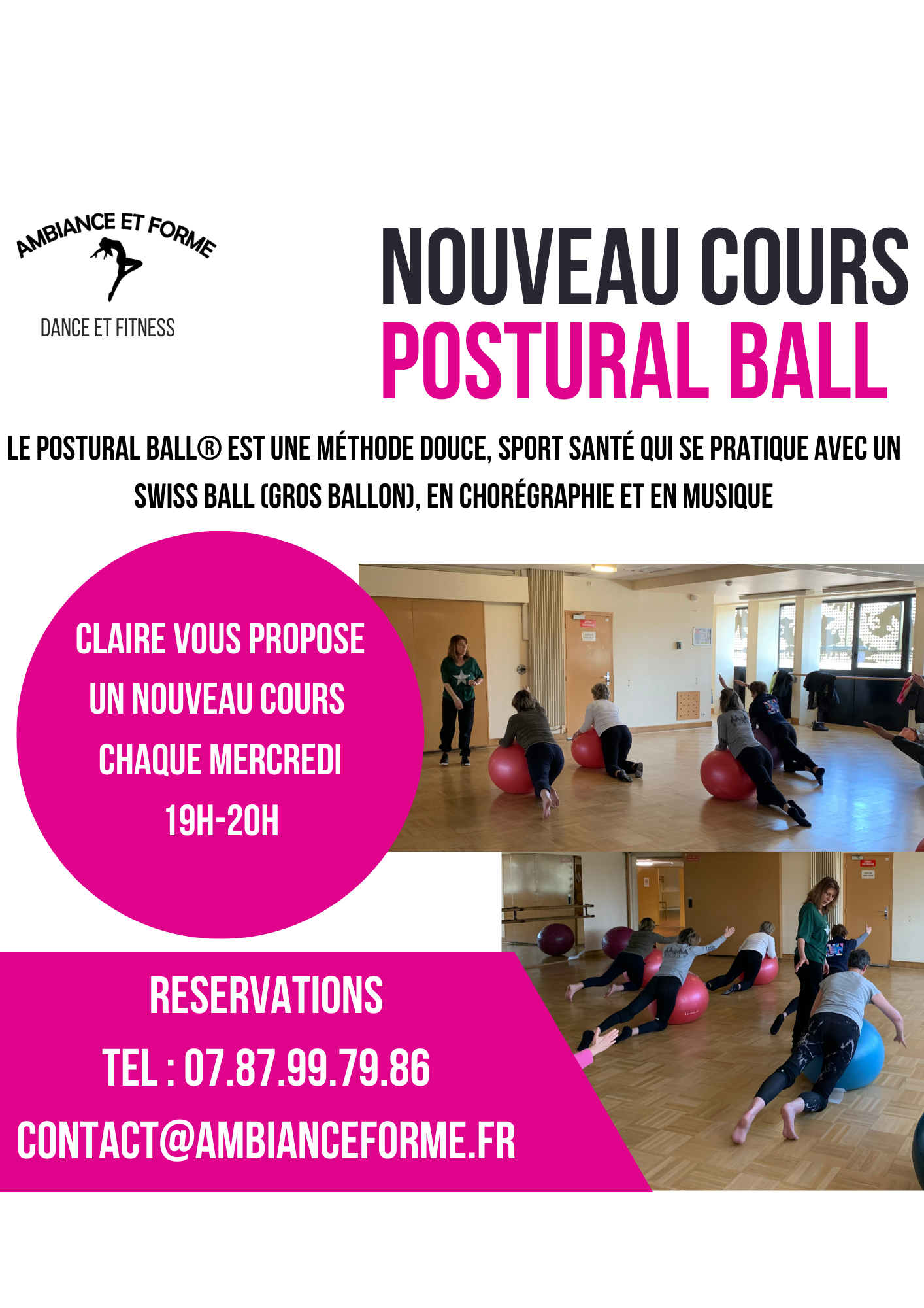 Claire vous propose un nouveau cours tous les mercredi à 19H